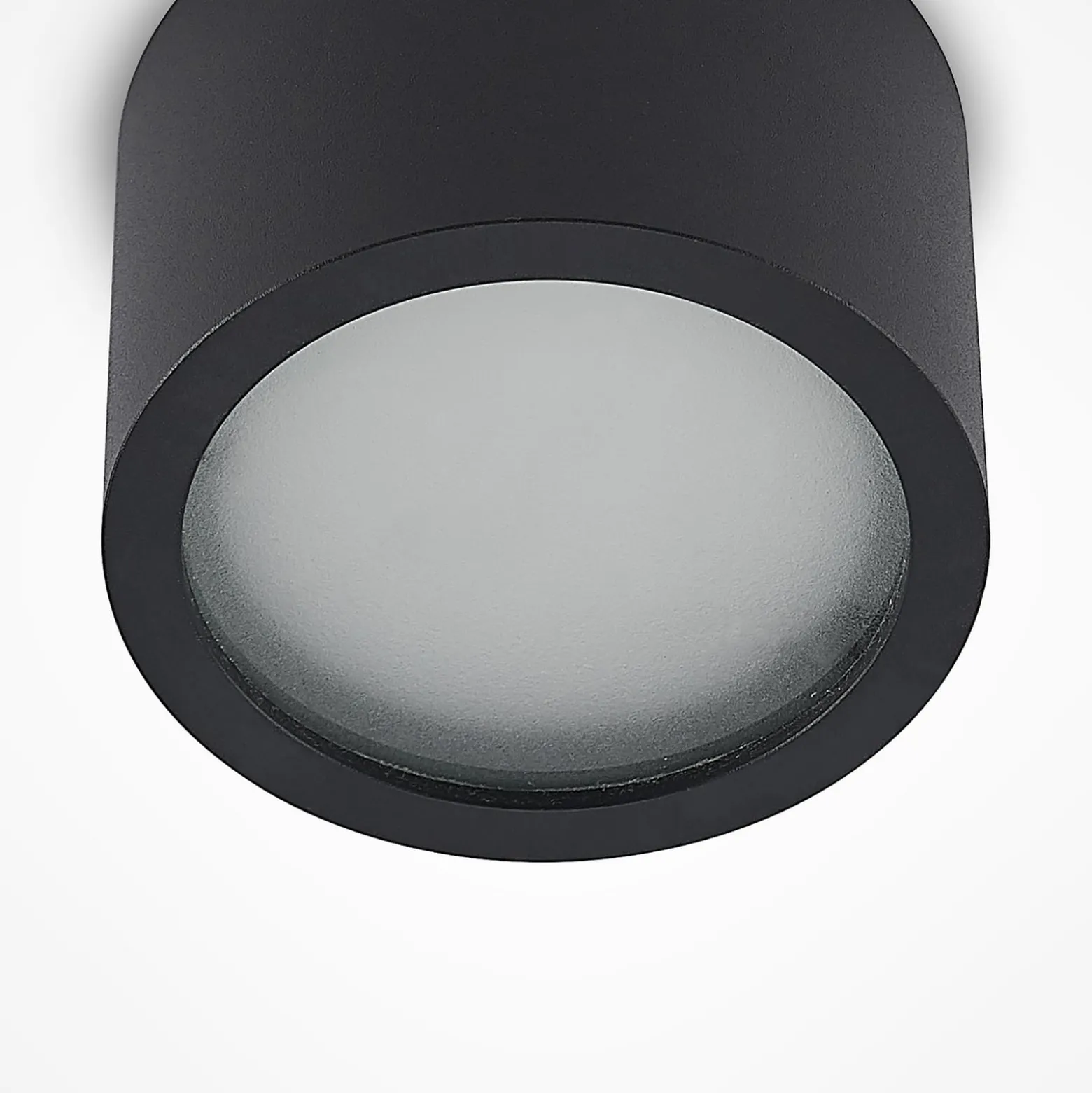 Arcchio Downlight Nieva, GX53, schwarz, rund, Ø 10cm, Metall