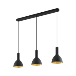 Arcchio Hängelampe Cosmina, 3-flammig, Länge 90 cm, schwarz