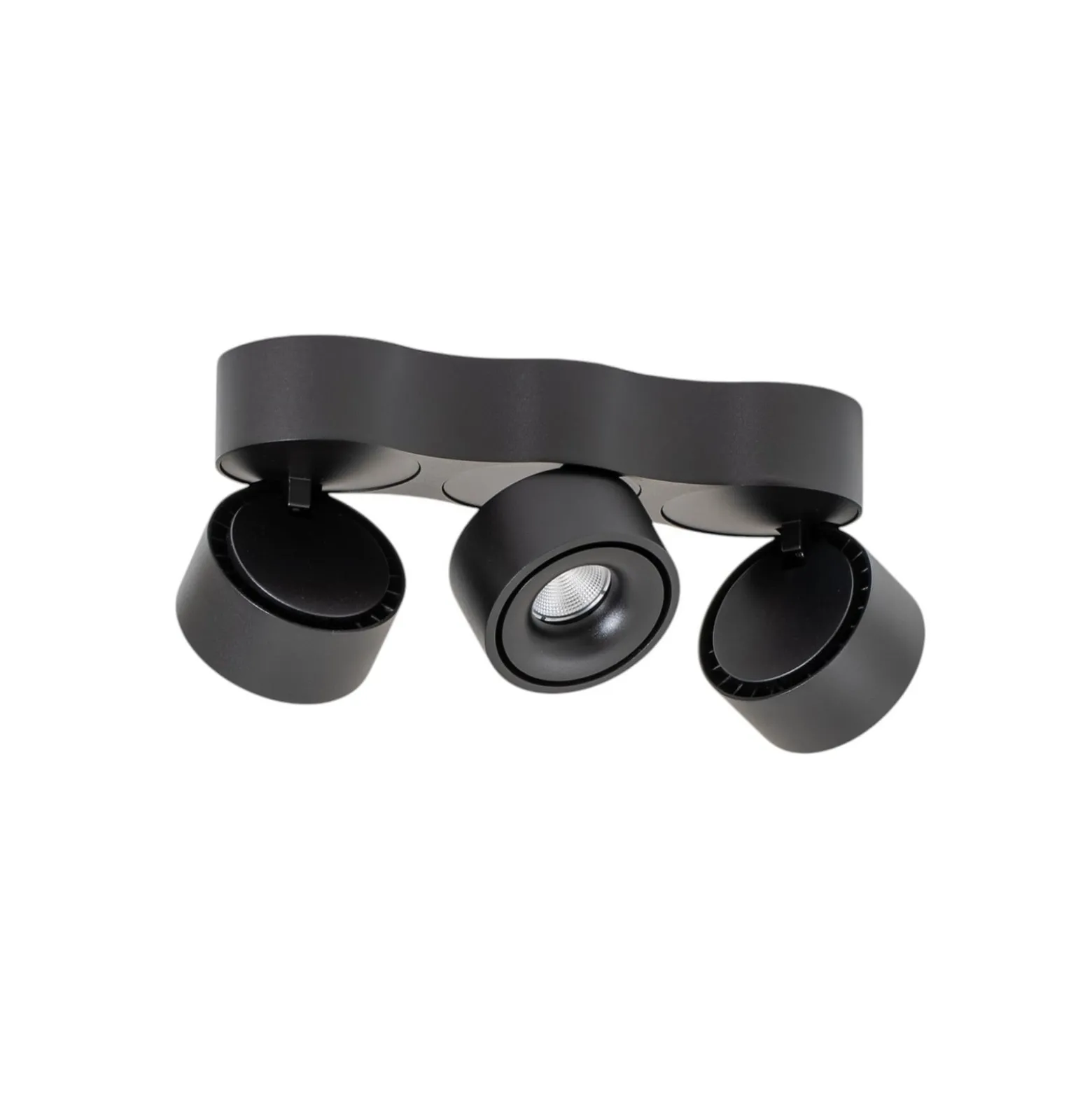 Arcchio LED-Deckenleuchte Rotari, Linsen, 3-flammig, schwarz