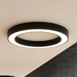 Arcchio LED-Deckenleuchte Sharelyn, Ø80 cm, schwarz, dimmbar