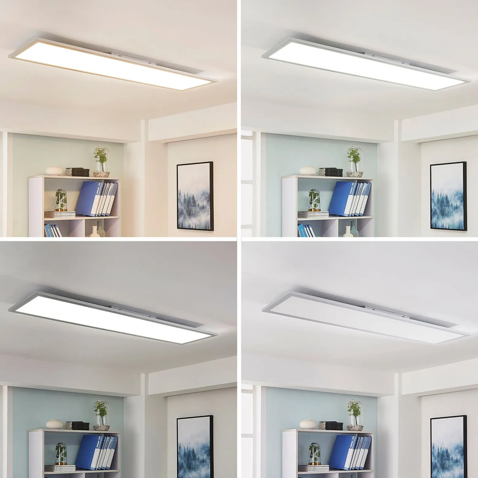 Arcchio LED-Panel Lysander, silber, 119cm, 32W, CCT, dimmbar