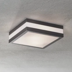 Außendeckenleuchte Matteo, 2 x E27, IP44, anthrazit