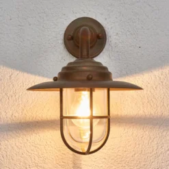 Außenwandleuchte Antique mit Gitter, Glas klar