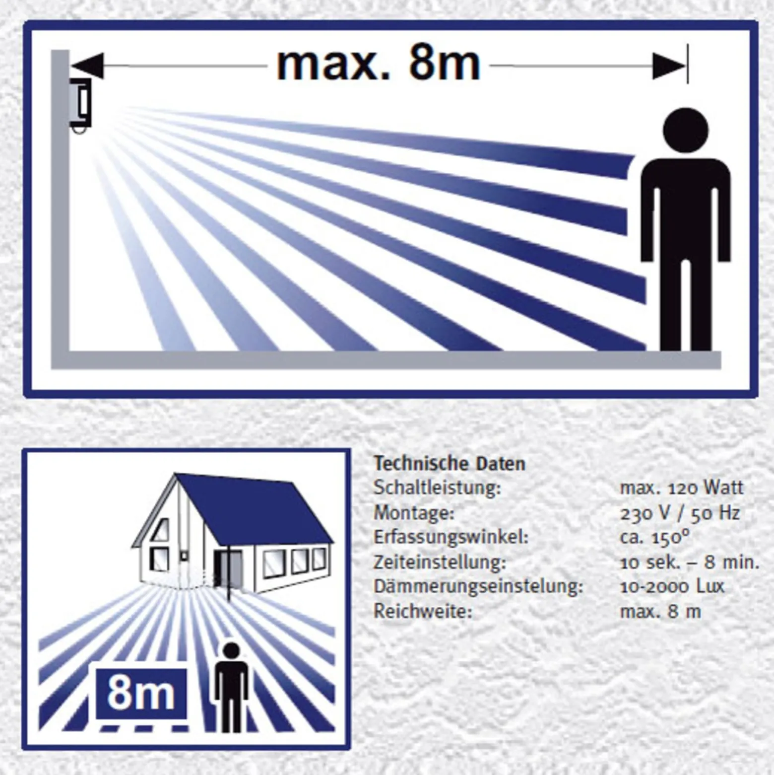Außenwandleuchte Toma aus Edelstahl mit Sensor