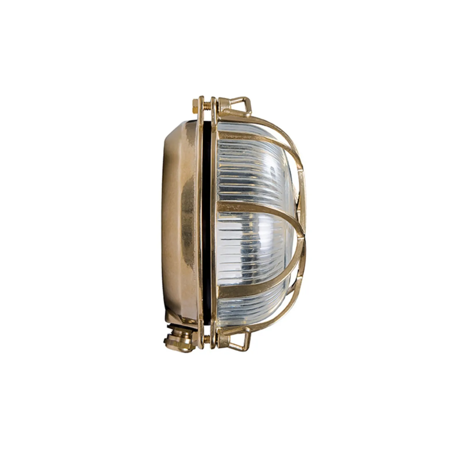 Außenwandleuchte Tortuga in Messing, Glas klar