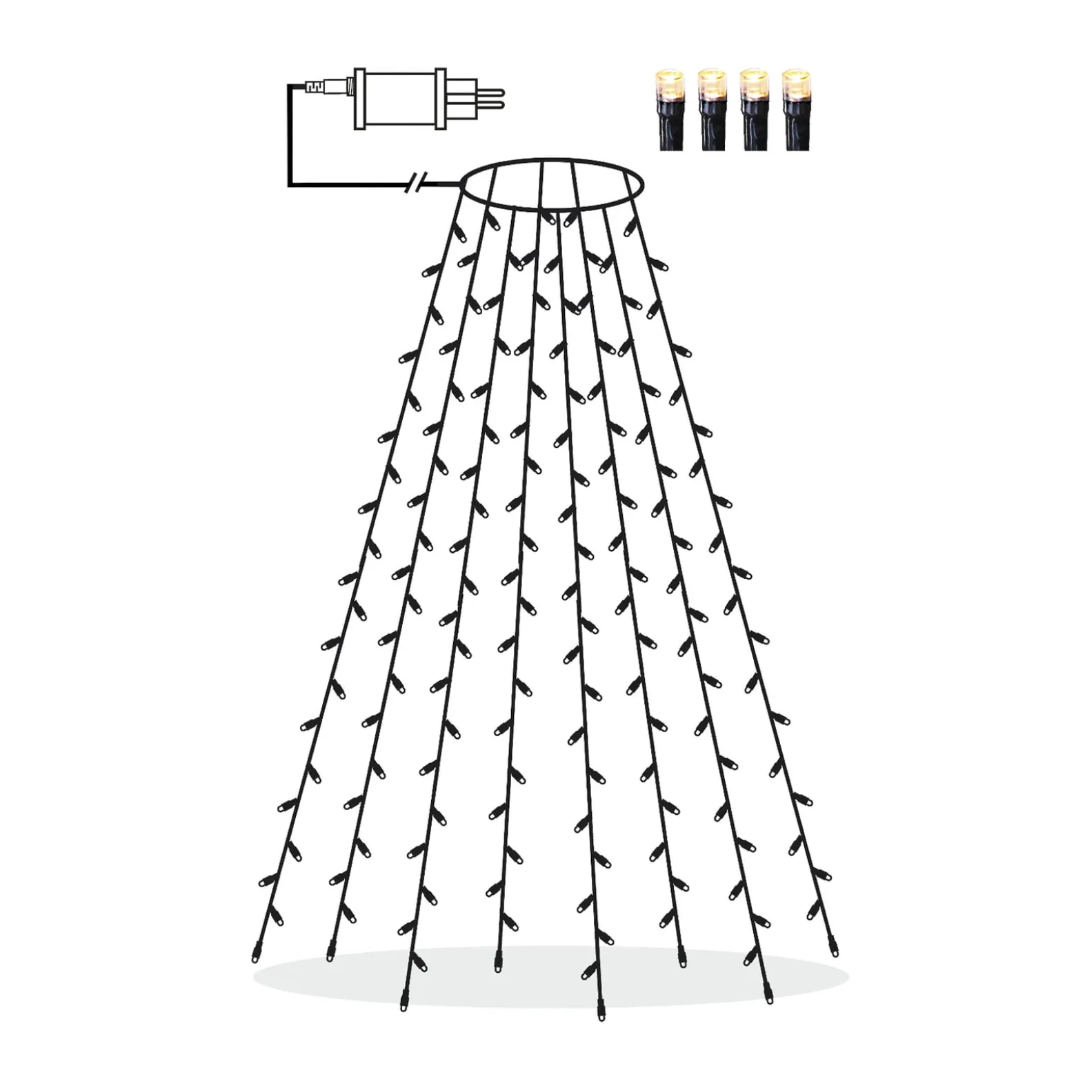 Baumvorhang Treelight LED m. 8 Strängen