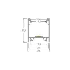 BRUMBERG Anbau-Profil Höhe 25 mm Länge 2 m schwarz