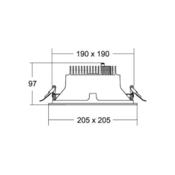BRUMBERG Apollo Maxi facettiert, eckig, 3.500 K, schwarz