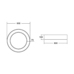 BRUMBERG Biro Circle Ring Ø 60cm, 40 W, on/off, silber, 830