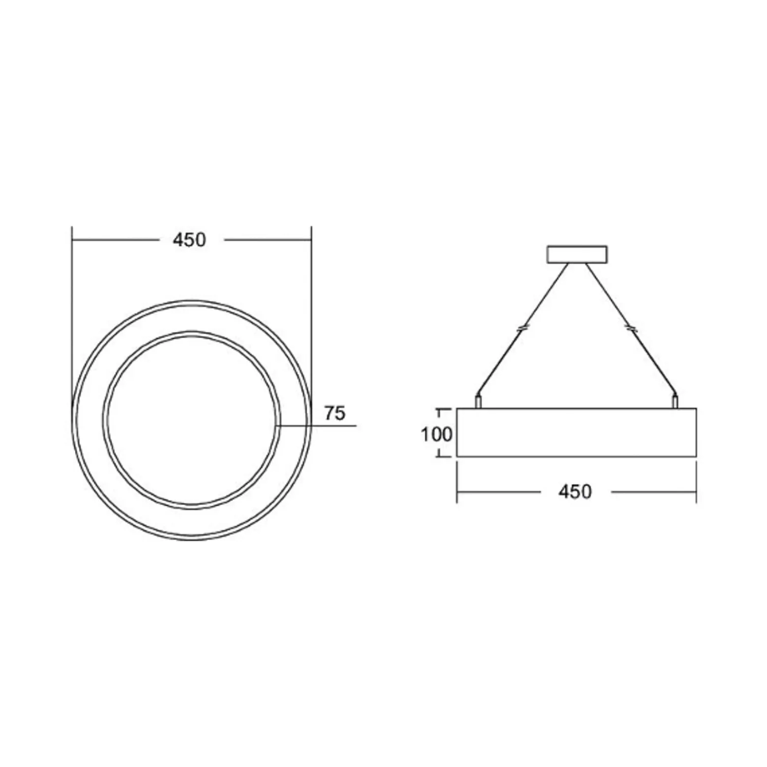 BRUMBERG Biro Circle Ring10 direkt, Ø 45 cm, CA, CCT, silber