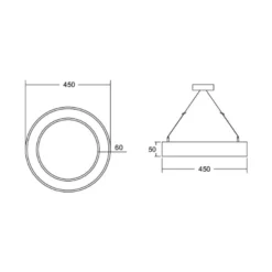 BRUMBERG Biro Circle Ring5 direkt Ø45cm on/off schwarz 4000K