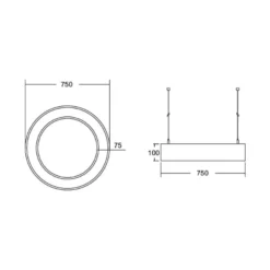 BRUMBERG Biro Circle Ring direkt 75cm 50W on/off schwarz 840