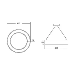 BRUMBERG Biro Circle Ring10 direkt Ø 45 cm, CA, CCT, schwarz
