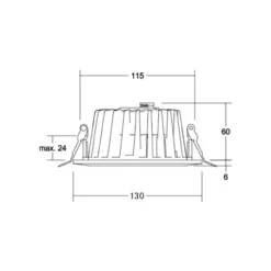 BRUMBERG LED-Einbaudownlight Lydon Mini, on/off, 3.000 K