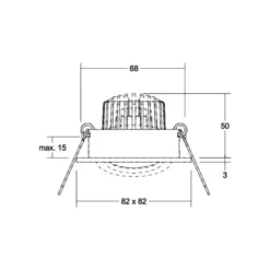 BRUMBERG LED-Einbauspot Tirrel-S DALI Anschlussbox, hellgold