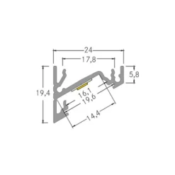 BRUMBERG One LED-Anbau-Eckprofil, alu, 1 Meter