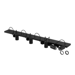 Calex Retro Pendelleuchte, eckig, 5-flg., schwarz
