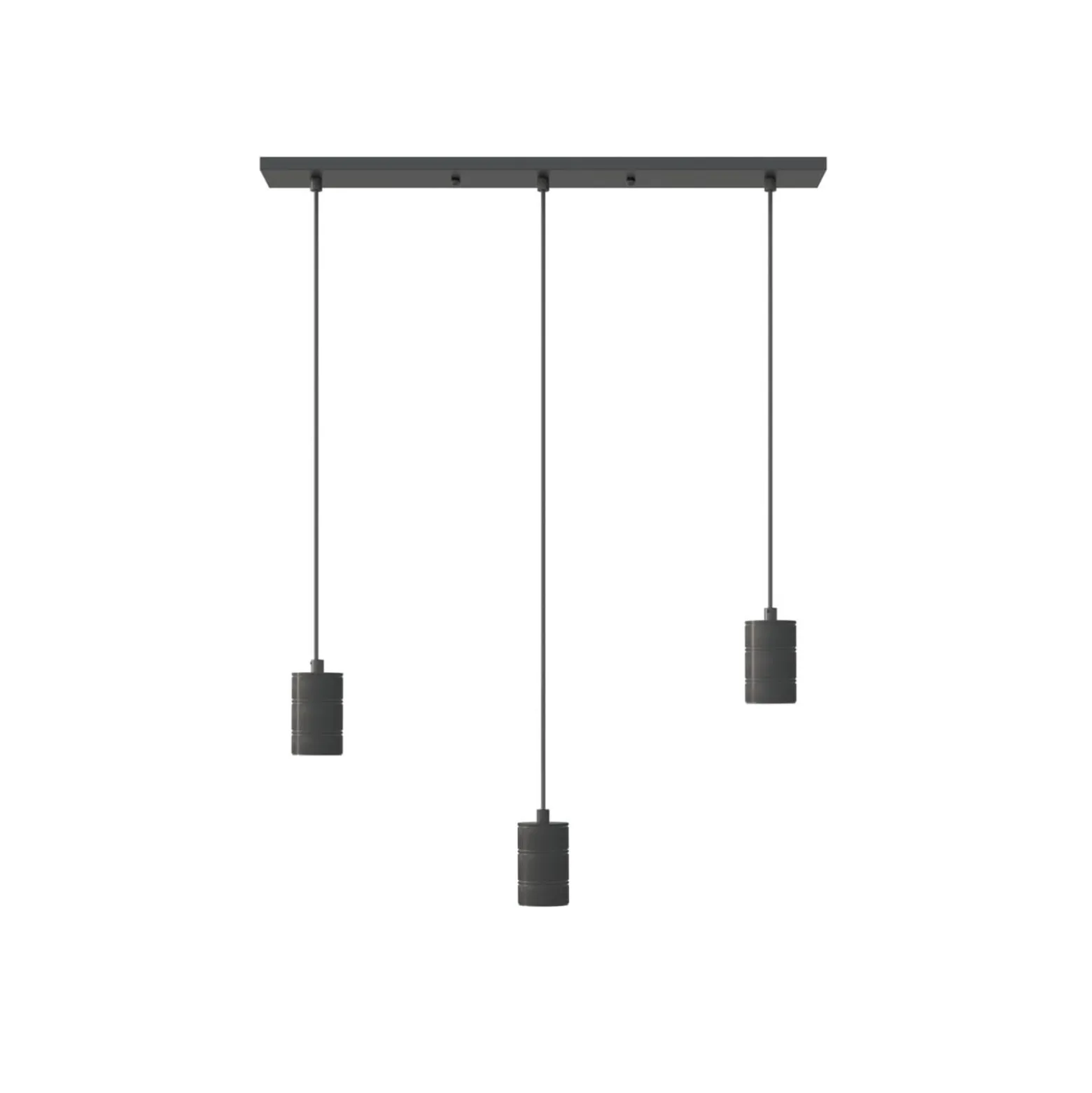 Calex Retro Pendelleuchte, eckig, 3-flg., schwarz
