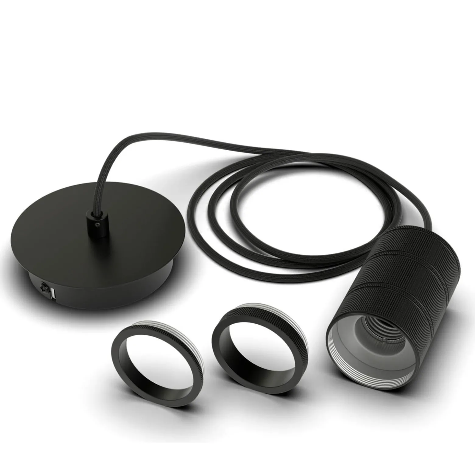 Calex Retro Pendelleuchte, 1-flammig, schwarz