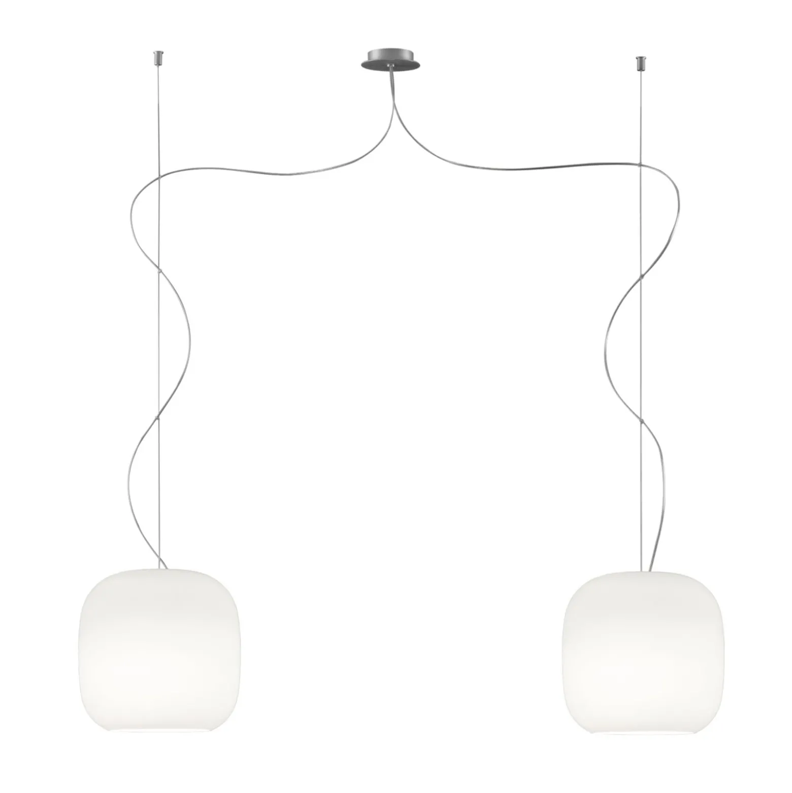 Casablanca Hängelampe Murea, weiß, Glas, 2-flg., 25 cm, E27