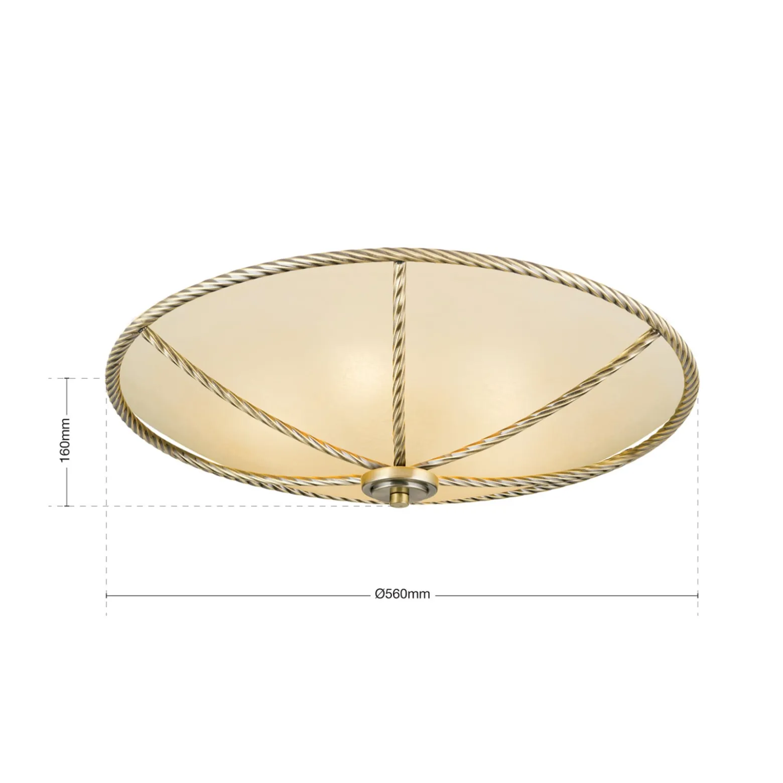 Cremefarbene Deckenleuchte Galina, 56 cm