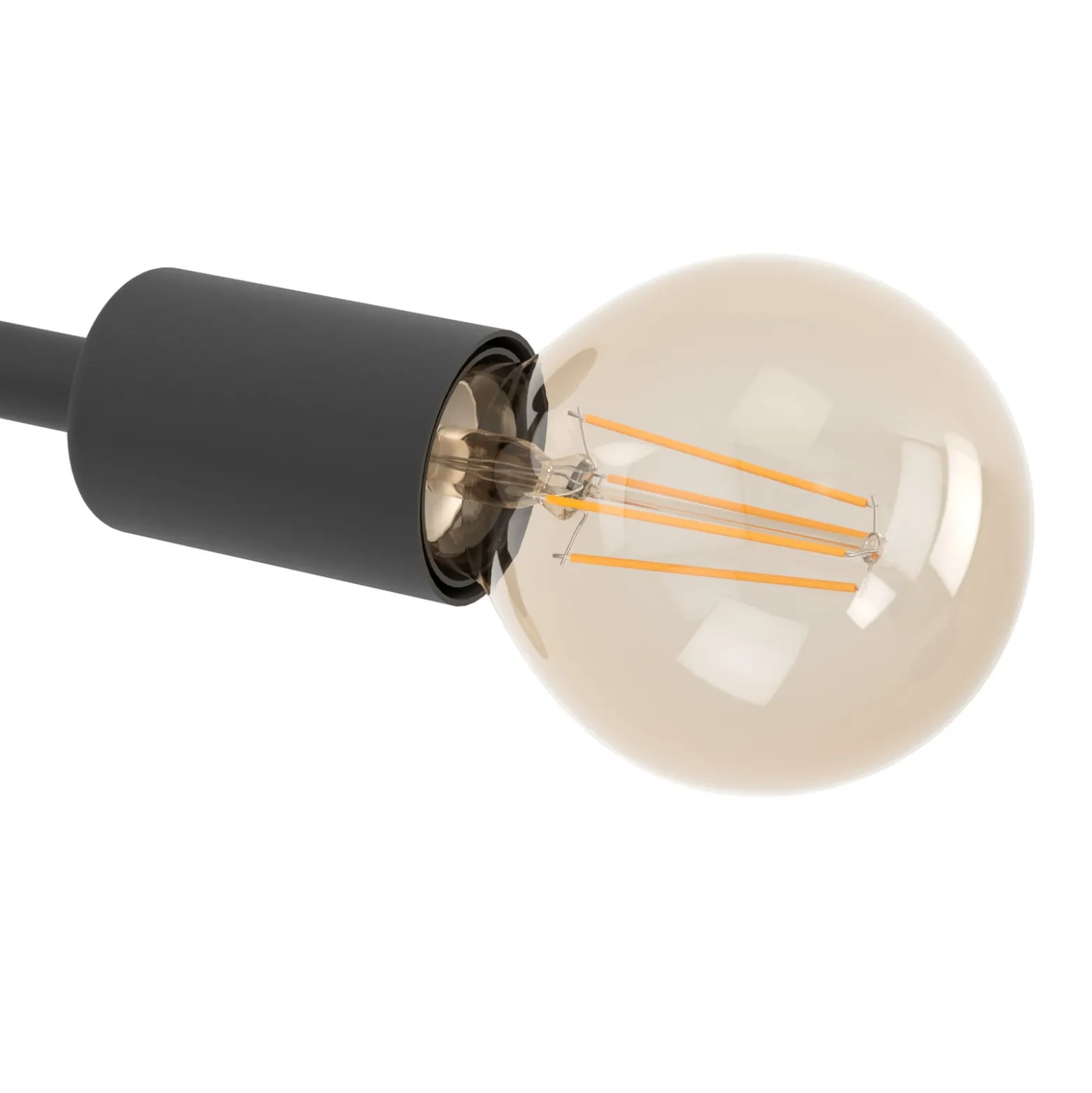 Deckenlampe Bocadella 1 in Schwarz, neunflammig