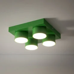 Deckenlampe Brix, grün, 23 cm lang, 4-flammig, GX53