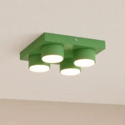 Deckenlampe Brix, grün, 23 cm lang, 4-flammig, GX53