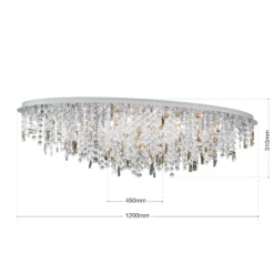 Deckenlampe Crystalriver mit Kristallbehang chrom