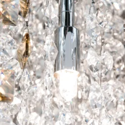 Deckenlampe Crystalriver mit Kristallbehang chrom