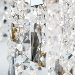 Deckenlampe Crystalriver mit Kristallbehang chrom