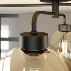 Deckenlampe Cubus vierflammig klar/bernstein/grau