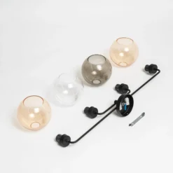 Deckenlampe Cubus vierflammig klar/bernstein/grau