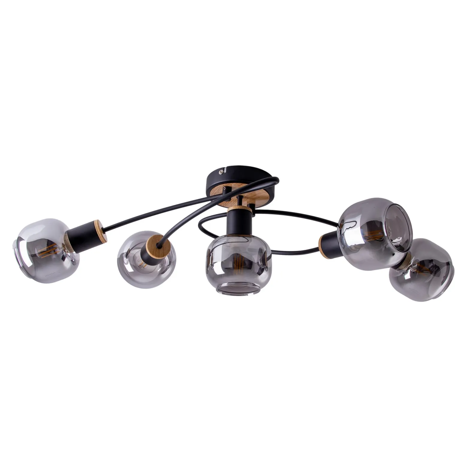 Deckenlampe Fumoso, fünfflammig, schwarz