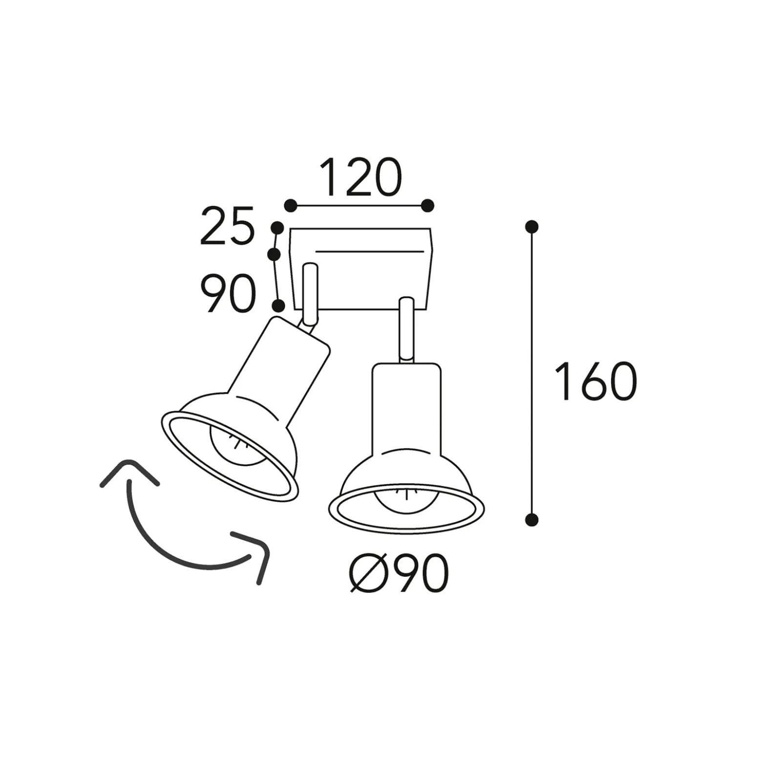 Deckenlampe Genziana 1422.E27, 2-flg messing antik