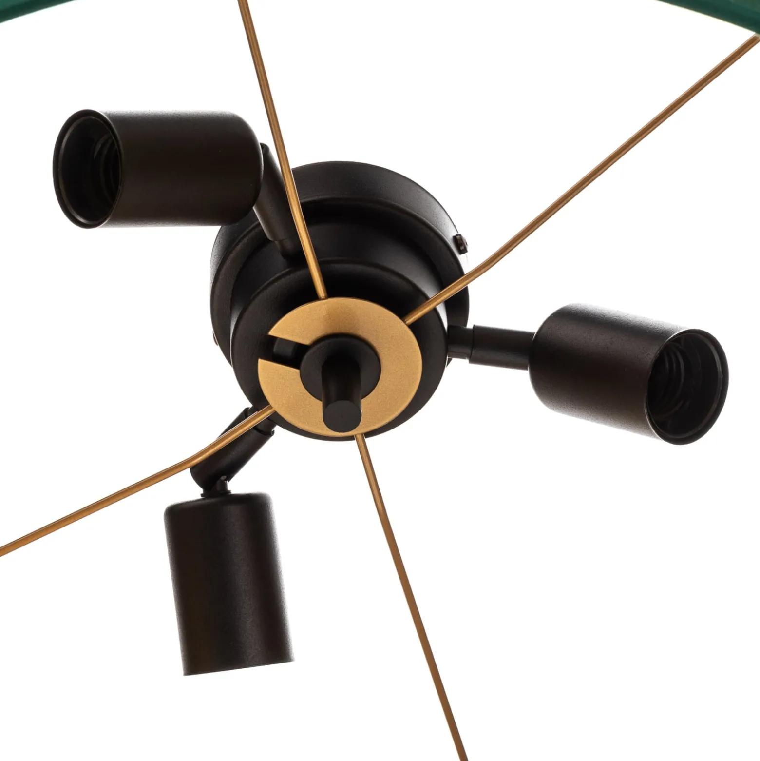 Deckenlampe Golden Roller Ø 60cm dunkelgrün/gold