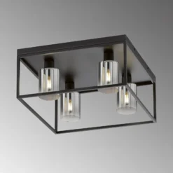 Deckenlampe Iska mit Rahmen, vierflammig