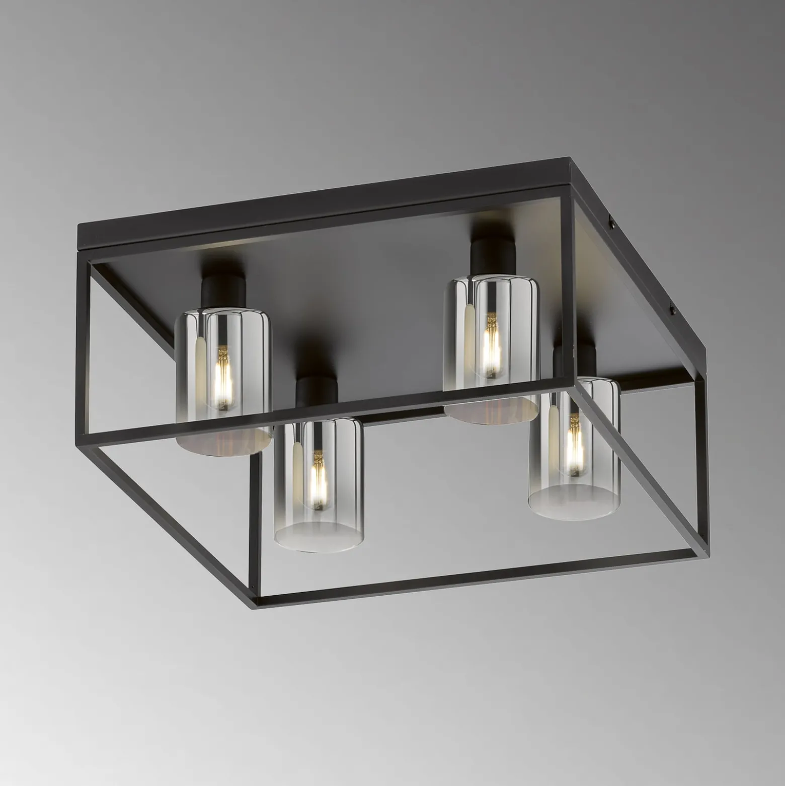 Deckenlampe Iska mit Rahmen, vierflammig