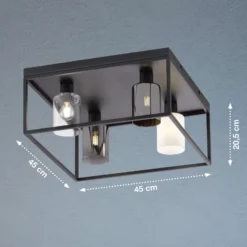 Deckenlampe Iska mit Rahmen, vierflammig