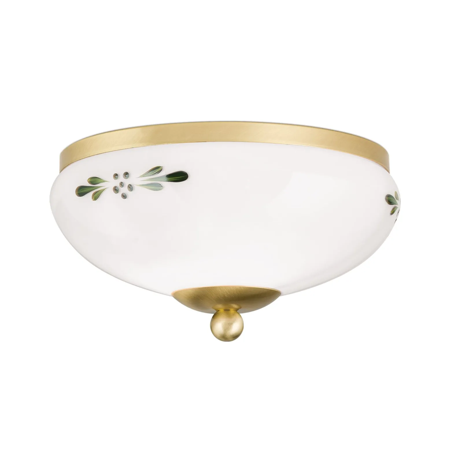Deckenlampe Landhaus Messing opal grün Ø 21 cm