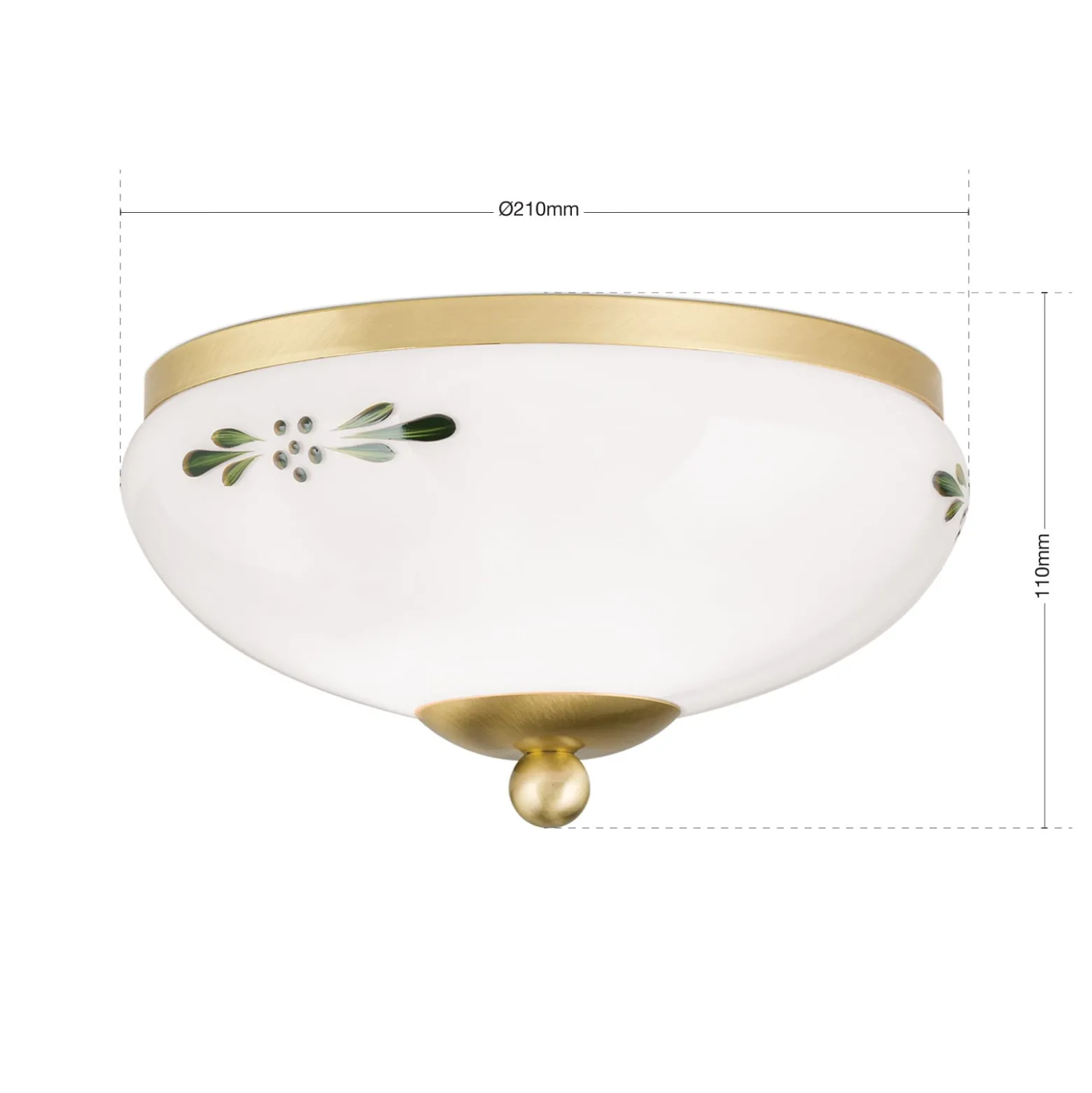 Deckenlampe Landhaus Messing opal grün Ø 21 cm