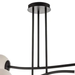 Deckenlampe Major, schwarz, sechsflammig
