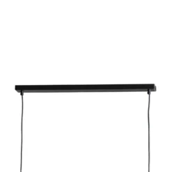 Deckenlampe Miluza, schwarz/braun, Länge 76 cm, Holz, 4-flg.