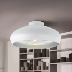 Deckenlampe Mogano aus Metall, Ø40cm, weiß