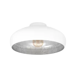 Deckenlampe Mogano aus Metall, Ø40cm, weiß