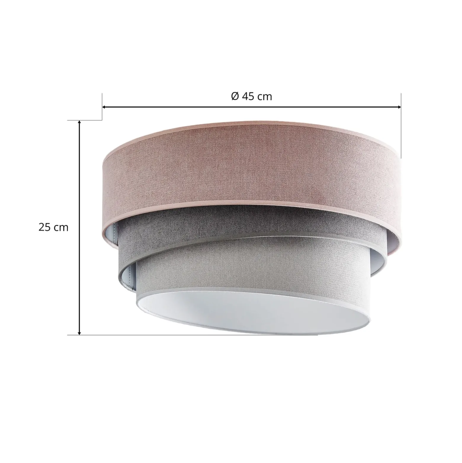 Deckenlampe Pastell Trio Ø 45cm pink/grau/hellgrau