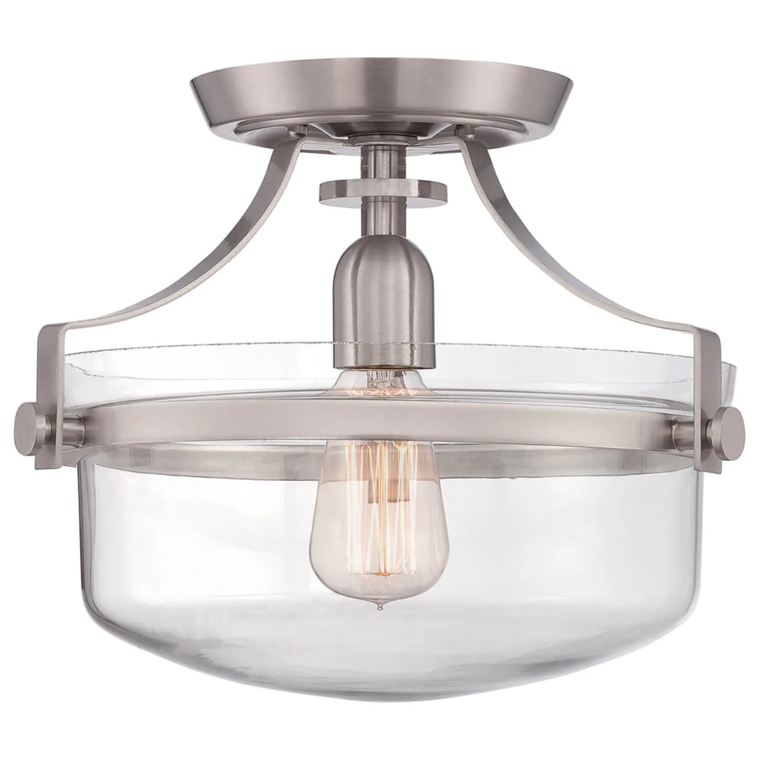 Deckenlampe Penn Station, nickel gebürstet