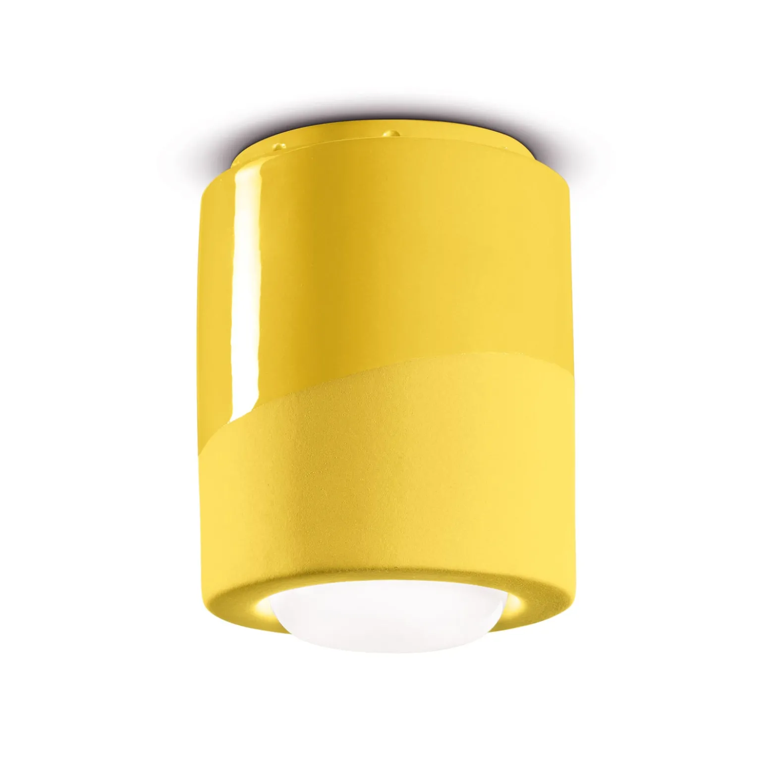 Deckenlampe PI, zylindrisch, Ø 12,5 cm gelb