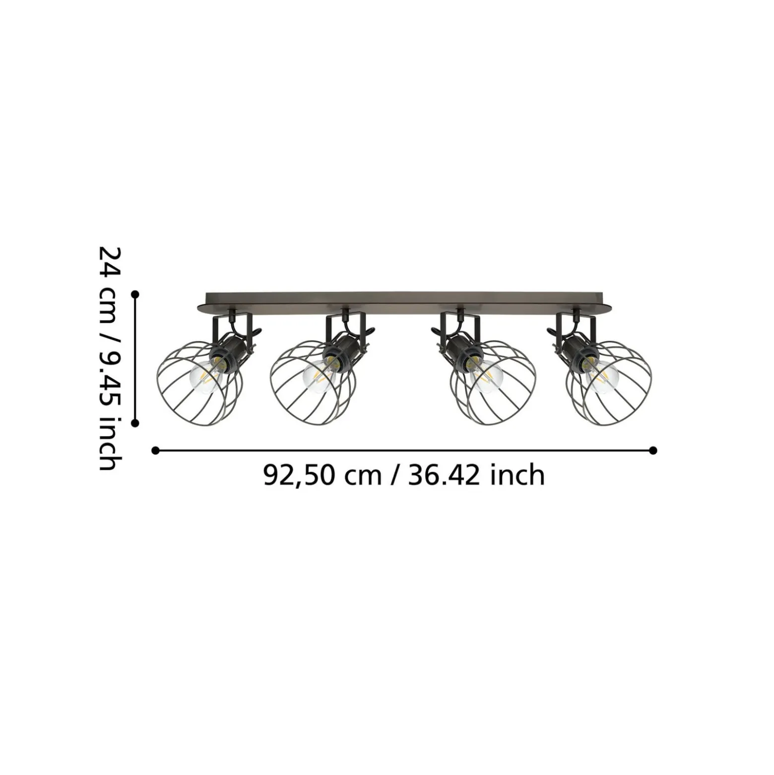 Deckenlampe Sambatello, vierflammig, braun/silber