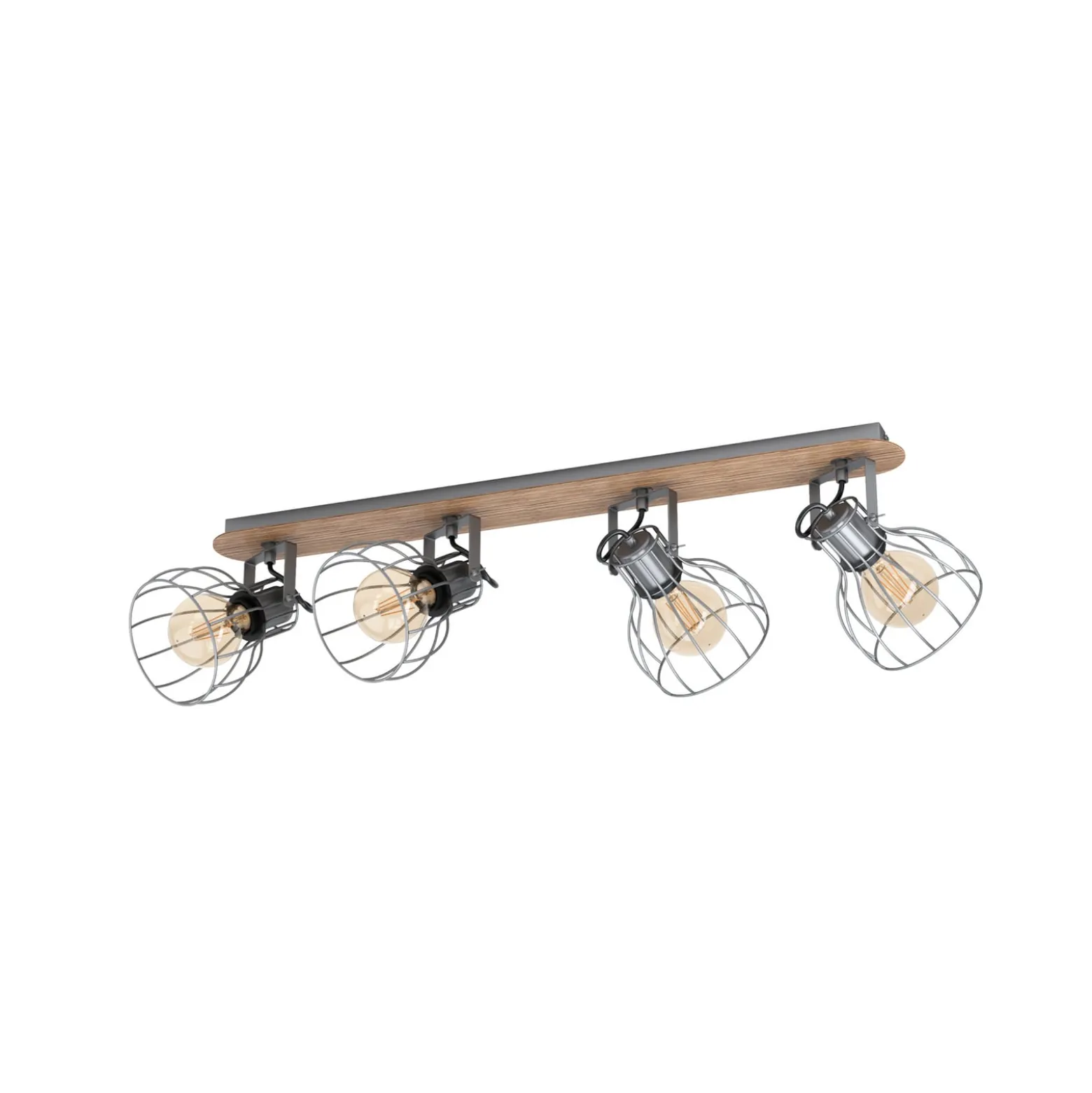 Deckenlampe Sambatello, vierflammig, braun/silber